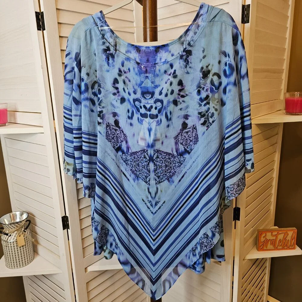 World Unity Woman, Plus Size 3X, Layered, Handkerchief Top with Matching Tank - Picture 5 of 11